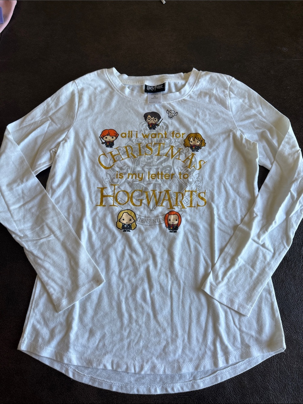 White Harry Potter Graphic Long Sleeve Tee - Youth